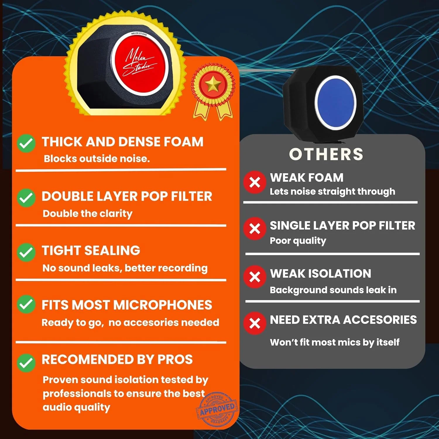 فیلتر صفحه فوم ضد صدای میکروفون فیلتر صفحه فوم ضد صدای میکروفون