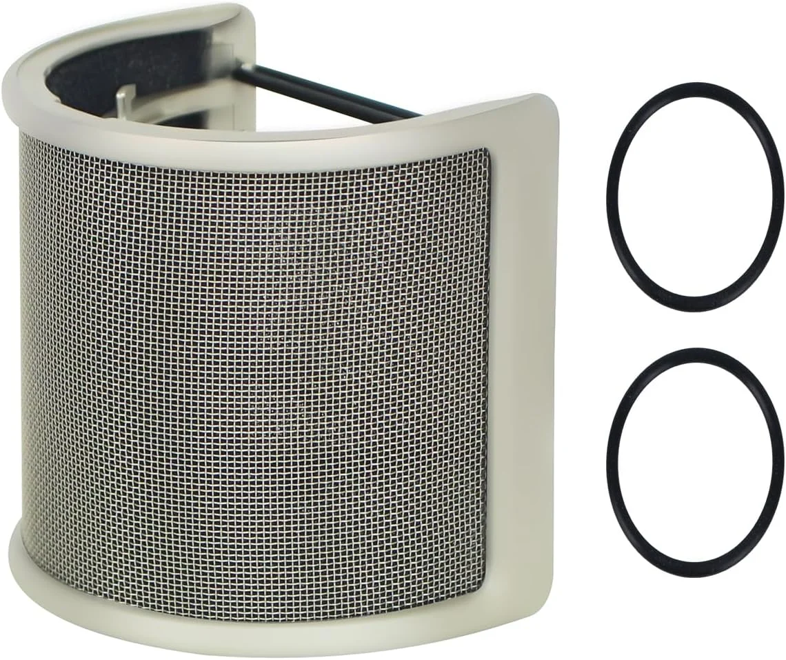 فیلتر پاپ میکروفون، محافظ پاپ میکروفون مدل U شکل طلایی (طلایی) فیلتر پاپ میکروفون، محافظ پاپ میکروفون مدل U شکل طلایی (طلایی)