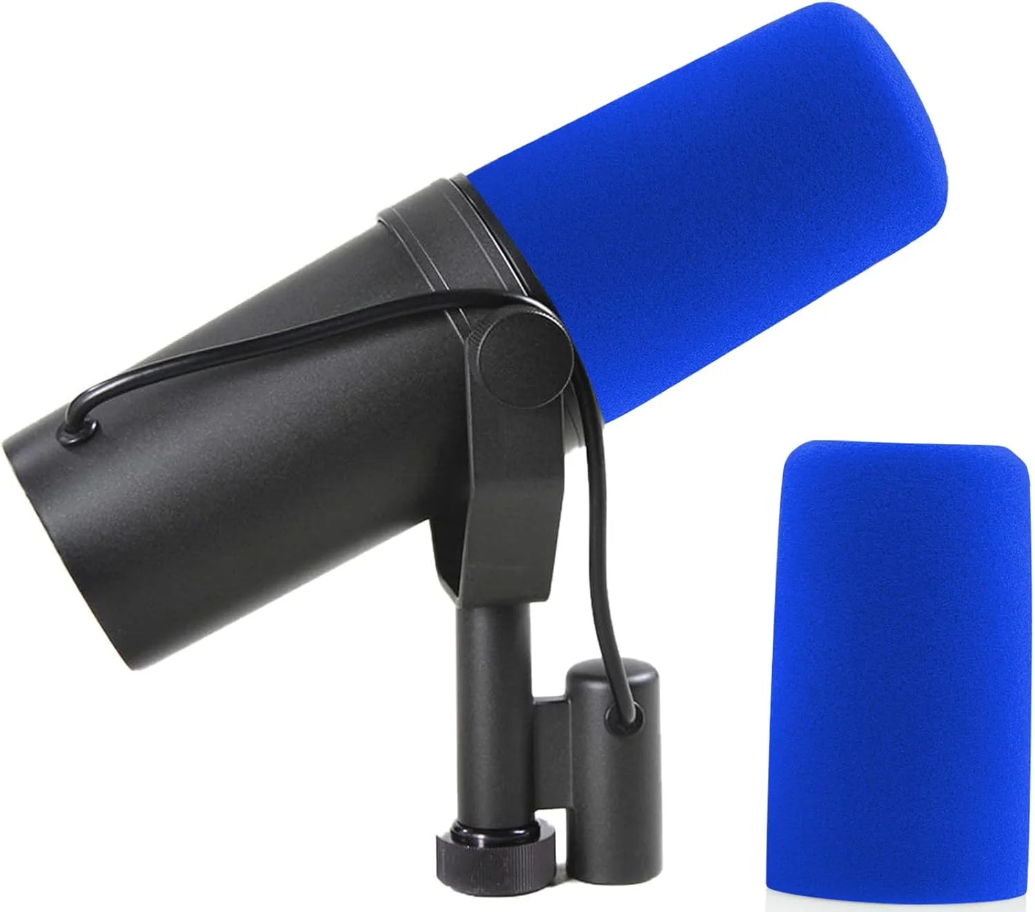 فیلتر پاپ LEFXMOPHY SM7B برای میکروفون وکال Shure SM7B SM7dB، روکش بادگیر جایگزین RK345، روکش جوراب بادی آبی 1 عددی روکش فوم باد