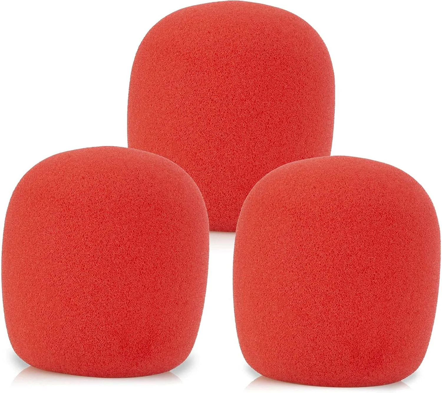 پاپ فیلتر LEFXMOPHY SM58، فوم جایگزین میکروفون Shure SM58 SM48، روکش بادگیر حذف نویز قرمز، بسته 3 عددی