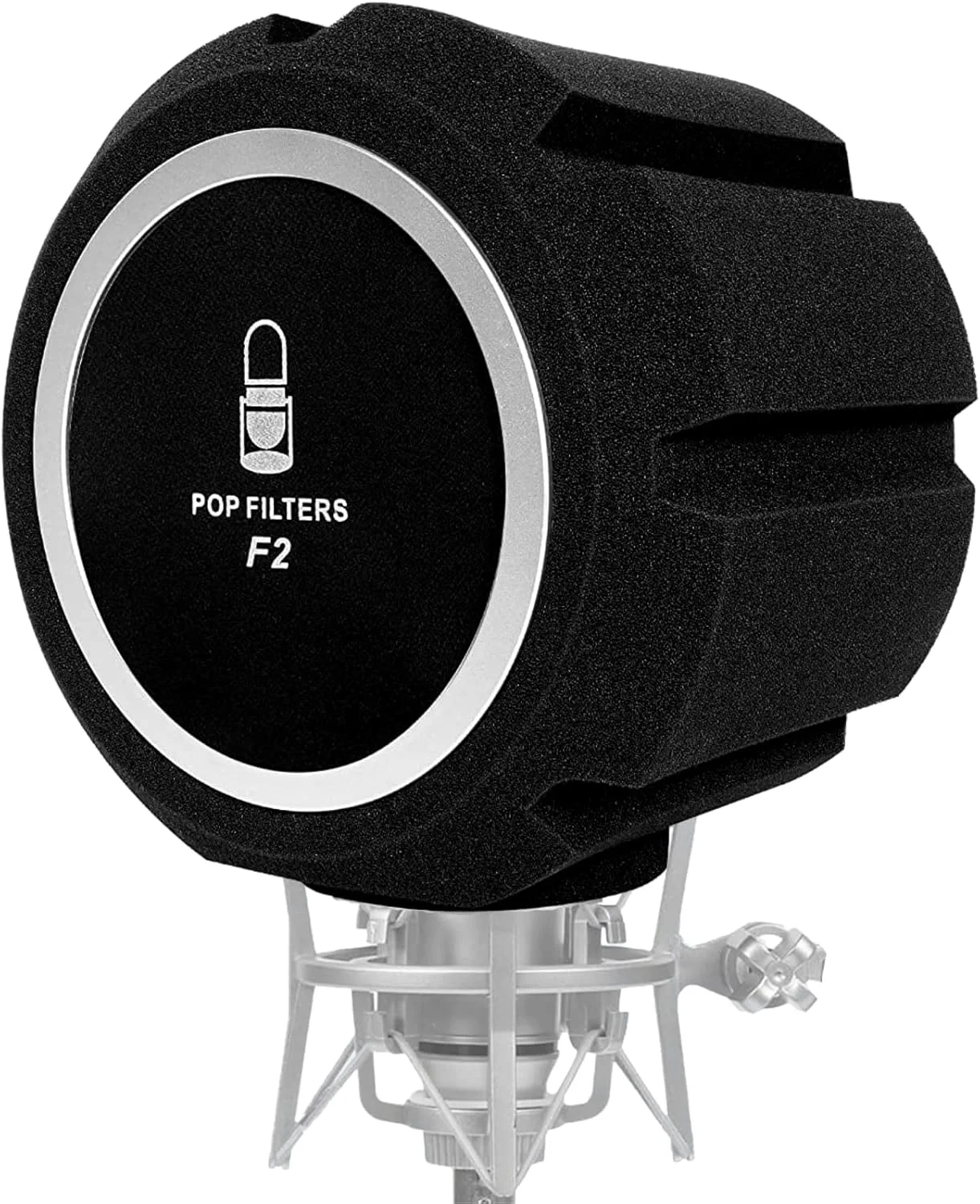 فیلتر پاپ میکروفون Lancisism، محافظ باد حرفه ای میکروفون، فیلتر آکوستیک ضخیم محافظ باد برای میکروفون های استودیو ضبط 45 تا 60 میلی متری، فوم جاذب صدا که نویز و انعکاسات را کاهش می دهد