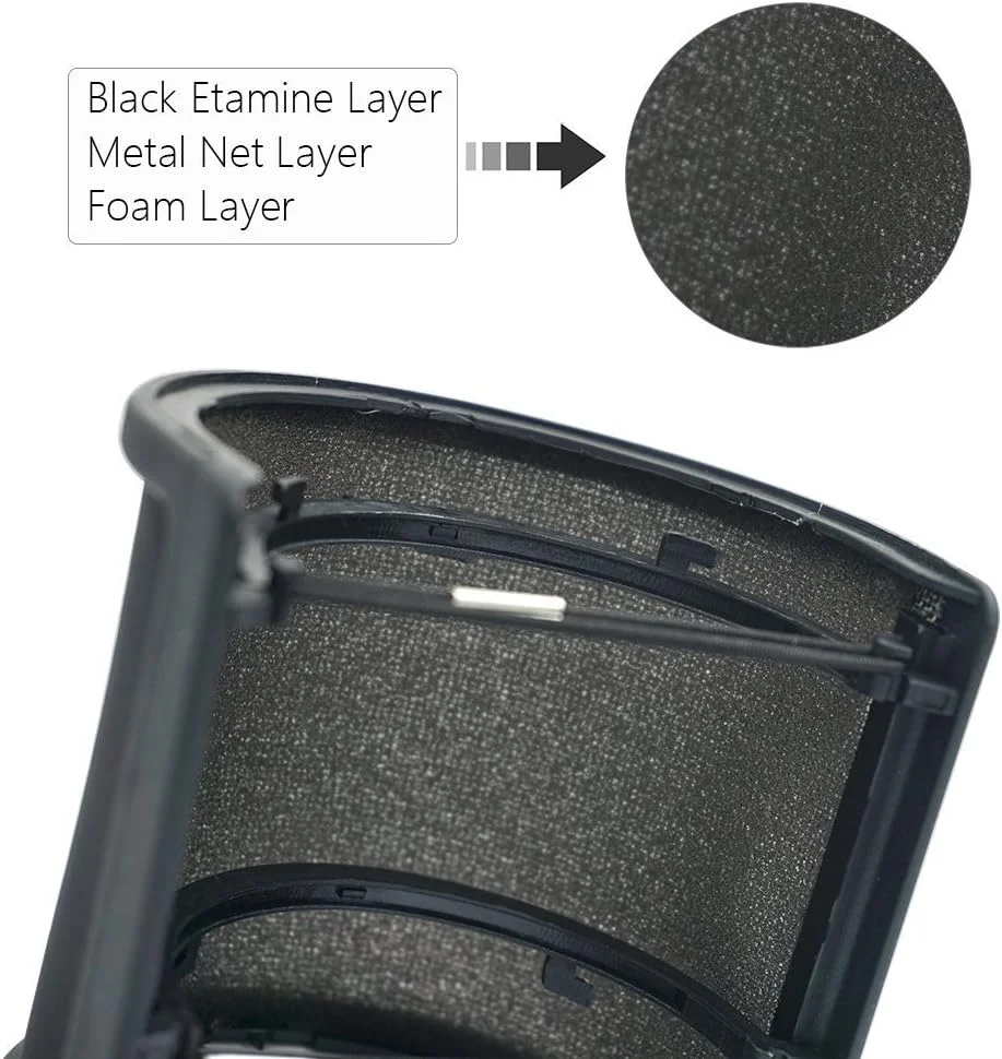 پاپ فیلتر LEAGY، [سه لایه ارتقا یافته] توری فلزی و فوم و لایه اتامین، روکش بادگیر میکروفون، ماسک محافظ میکروفون دستی برای ضبط صدا، ویدیوهای یوتیوب، استریمینگ