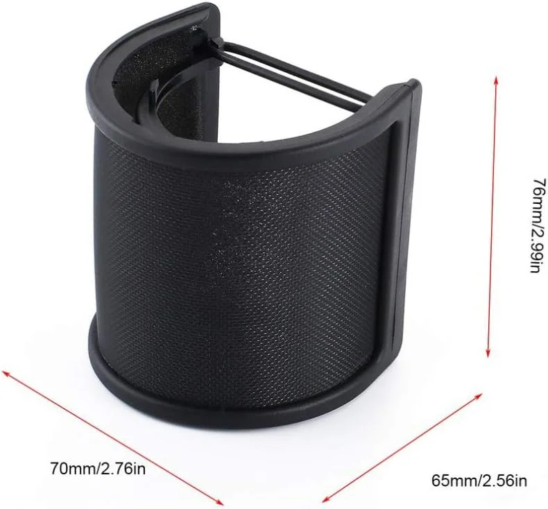 محافظ میکروفون، فیلتر پاپ میکروفون فلزی حرفه ای JIANGMEI، محافظ ضد ترکیدگی، توری میکروفون ضد باد برای ضبط صدا، پوشش توری ضد نویز