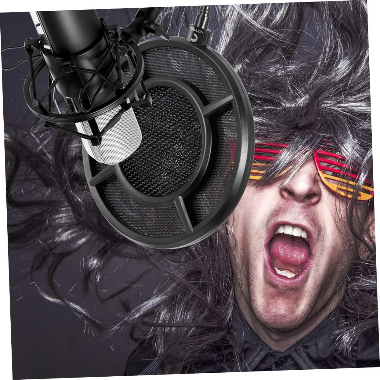 فیلتر پاپ میکروفون انعطاف پذیر ibasenice، فیلتر فلزی میکروفون، صفحه نمایش میکروفون ضبط، صفحه میکروفون قابل حمل، روکش میکروفون استیل