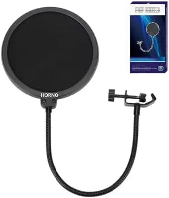 صفحه فیلتر میکروفون حرفه ای هورنو - محافظ پاپ میکروفون با گردنی انعطاف پذیر
