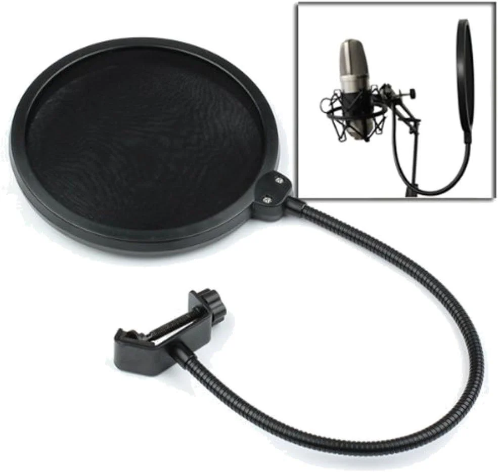 محافظ پاپ فیلتر میکروفون حرفه ای گجت واگن، صفحه محافظ دو لایه بادگیر میکروفون با گیره گردن غازی انعطاف پذیر 360 درجه محافظ پاپ فیلتر میکروفون حرفه ای گجت واگن، صفحه محافظ دو لایه بادگیر میکروفون با گیره گردن غازی انعطاف پذیر 360 درجه