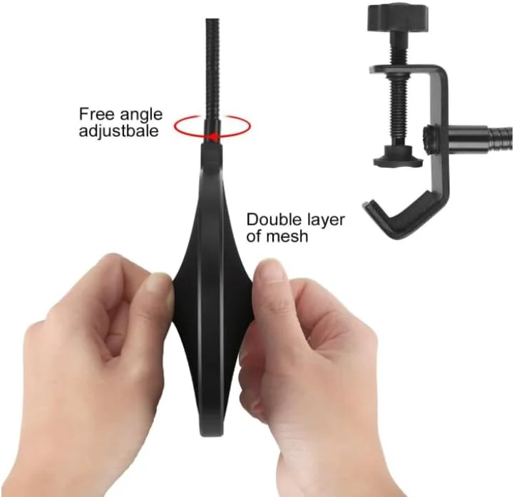 صفحه فیلتر میکروفون حرفه ای هورنو - محافظ پاپ میکروفون با گردنی انعطاف پذیر