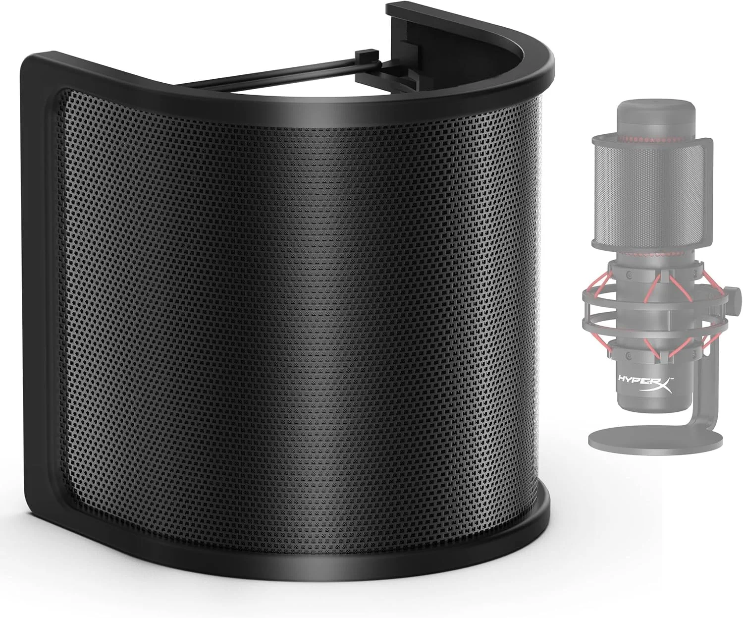 فیلتر پاپ Fawoonu، [سه لایه ارتقا یافته] توری فلزی و فوم و لایه اتامین فیلتر پاپ میکروفون، روکش بادگیر میکروفون، محافظ میکروفون دستی برای آواز، ویدیوهای یوتیوب، استریم