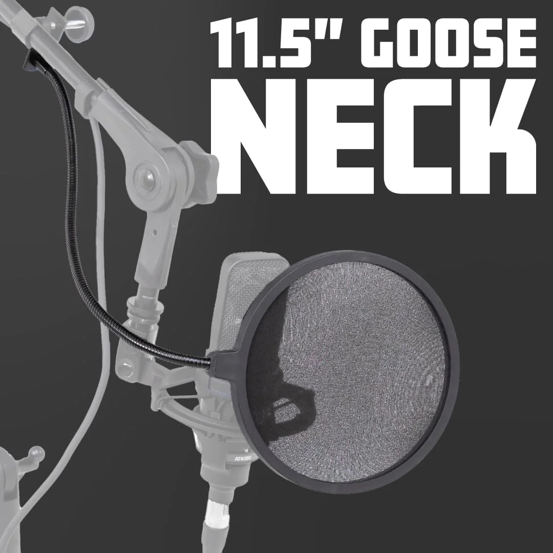 فیلتر پاپ میکروفون تک لایه Rok-It Frameworks Gator با گیره C شکل مناسب برای اکثر پایه های میکروفون (RI-POPFILTER)