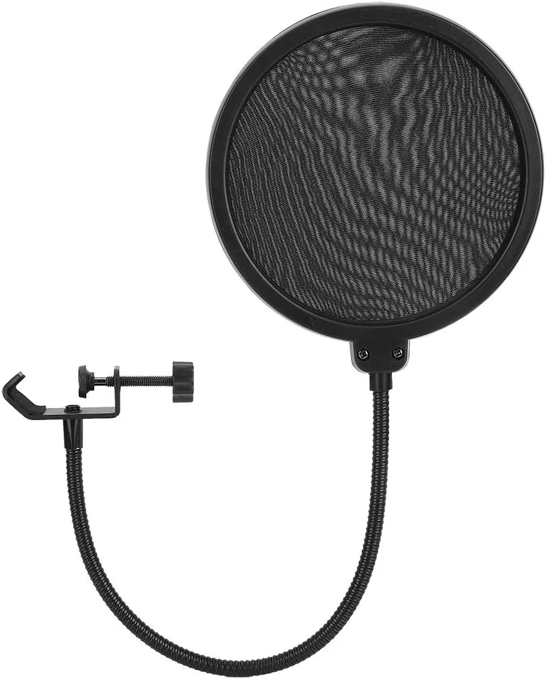 پاپ فیلتر میکروفون، محافظ بادگیر استودیویی یونیورسال میکروفون با گیره قابل تنظیم انعطاف پذیر پاپ فیلتر میکروفون، محافظ بادگیر استودیویی یونیورسال میکروفون با گیره قابل تنظیم انعطاف پذیر