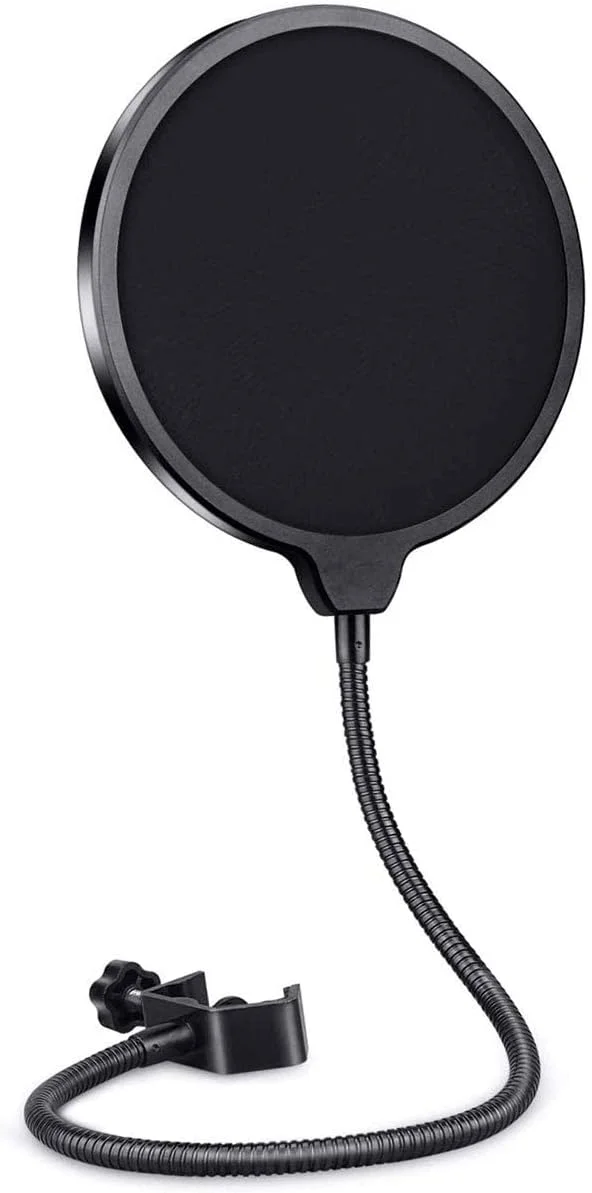 فیلتر پاپ میکروفون، محافظ سپر صوتی دو لایه چرخان مشکی