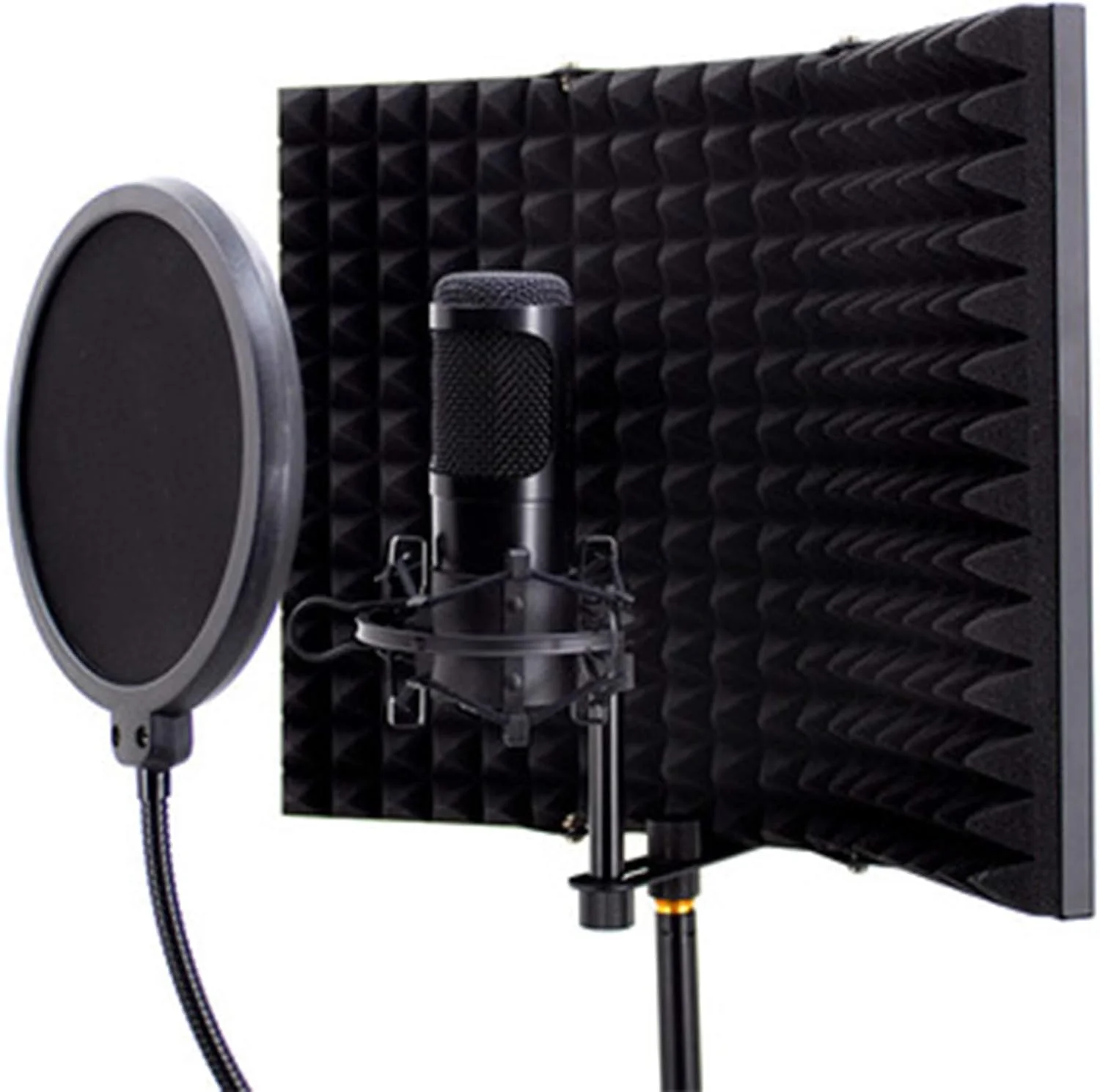 پاپ فیلتر، پاپ فیلتر میکروفون توری فلزی سه لایه، روکش بادگیر میکروفون، محافظ میکروفون دستی برای ضبط صدا