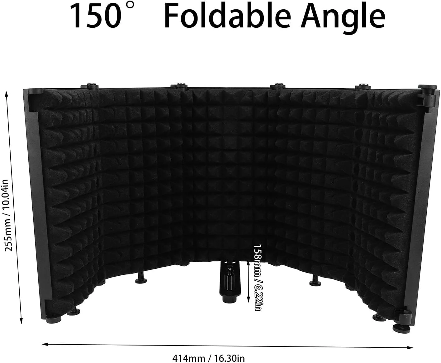 Eujgoov محافظ میکروفون تاشو استودیویی با فیلتر پاپ، لرزه گیر و پایه سه پایه