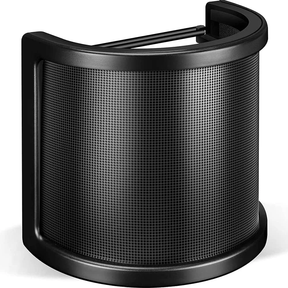 eWINNER فیلتر پاپ سه لایه توری فلزی فوم و لایه اتیل آمین، محافظ میکروفون دستی و ماسک صورت برای ضبط ویدیوهای یوتیوب و لوازم جانبی میکروفون استریمینگ