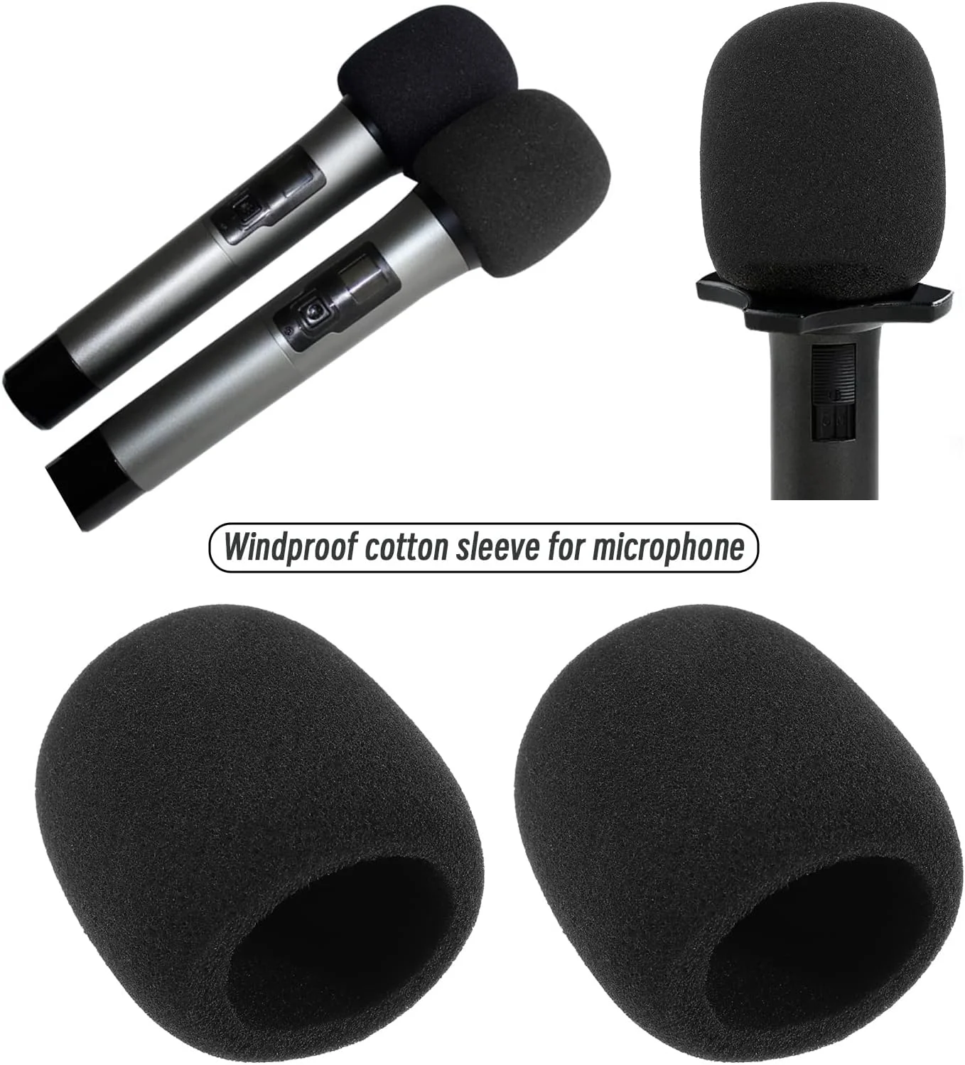 روکش فیلتر پاپ میکروفون SM58 ایمگ تک، سازگار با Shure SM58 PGA48-XLR PGA48 SM58 Beta58A SM48 SM58-S SM58-CN توپی، 7.6 x 6.5 سانتی متر، مشکی، 2 عدد