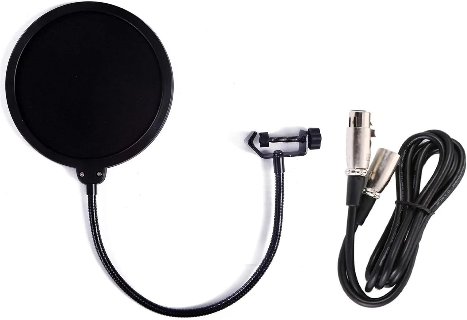 محافظ پاپ فیلتر دو لایه مشبک DEVICE OF URBAN INFOTECH برای میکروفون کاندنسر به همراه کابل XLR برای ضبط استودیویی