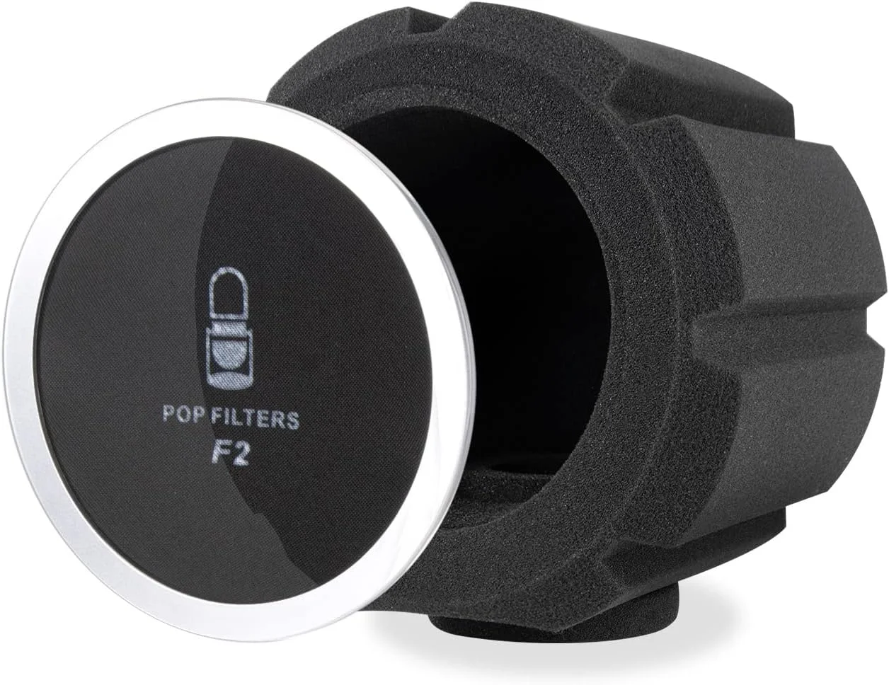 فیلتر پاپ فوم محافظ میکروفون Facmogu، فیلتر آکوستیک برای میکروفون های استودیویی ضبط صدا، فوم جاذب صدا کاهش دهنده نویز - مشکی