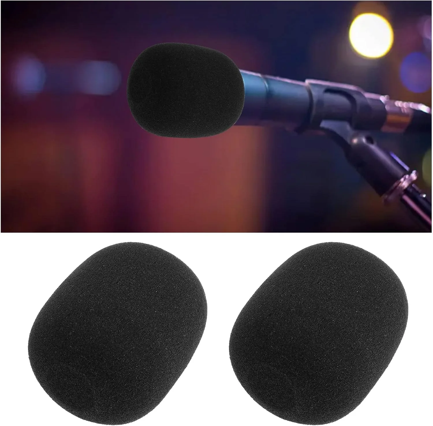 روکش فیلتر پاپ میکروفون SM58 ایمگ تک، سازگار با Shure SM58 PGA48-XLR PGA48 SM58 Beta58A SM48 SM58-S SM58-CN توپی، 7.6 x 6.5 سانتی متر، مشکی، 2 عدد