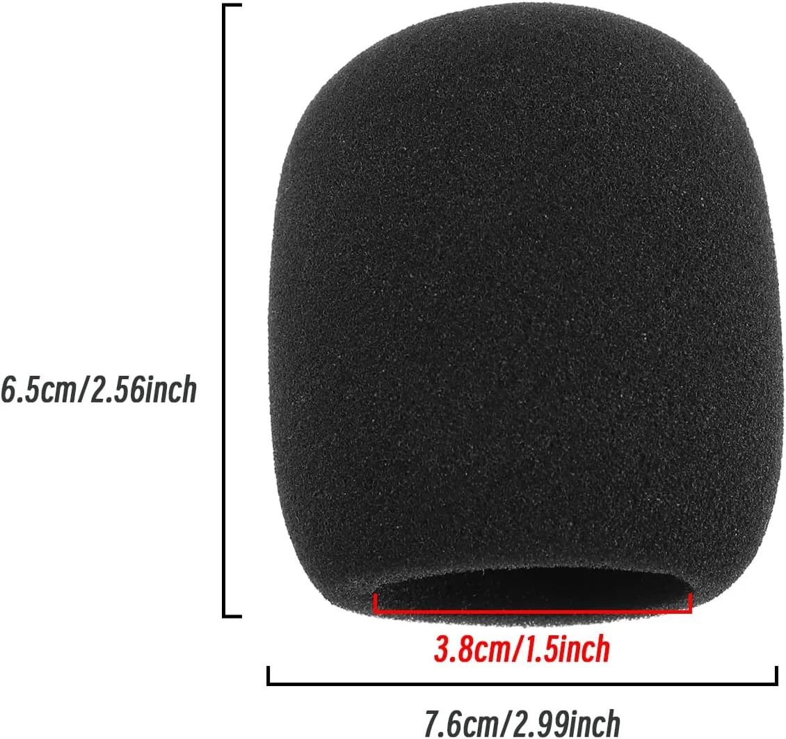 روکش فیلتر پاپ میکروفون SM58 ایمگ تک، سازگار با Shure SM58 PGA48-XLR PGA48 SM58 Beta58A SM48 SM58-S SM58-CN توپی، 7.6 x 6.5 سانتی متر، مشکی، 2 عدد