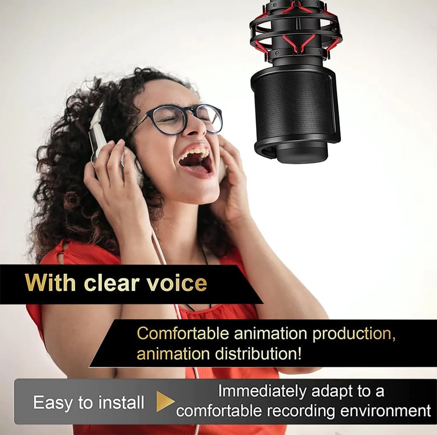 eWINNER فیلتر پاپ سه لایه توری فلزی فوم و لایه اتیل آمین، محافظ میکروفون دستی و ماسک صورت برای ضبط ویدیوهای یوتیوب و لوازم جانبی میکروفون استریمینگ