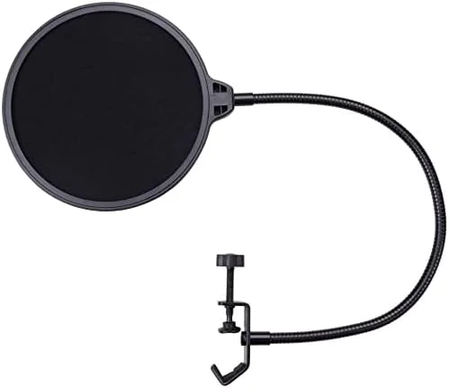 فیلتر پاپ میکروفون DEVICE OF URBAN INFOTECH برای میکروفون خازنی، ماسک محافظ باد دولایه انعطاف پذیر 360 درجه با نصب سریع روی گیره
