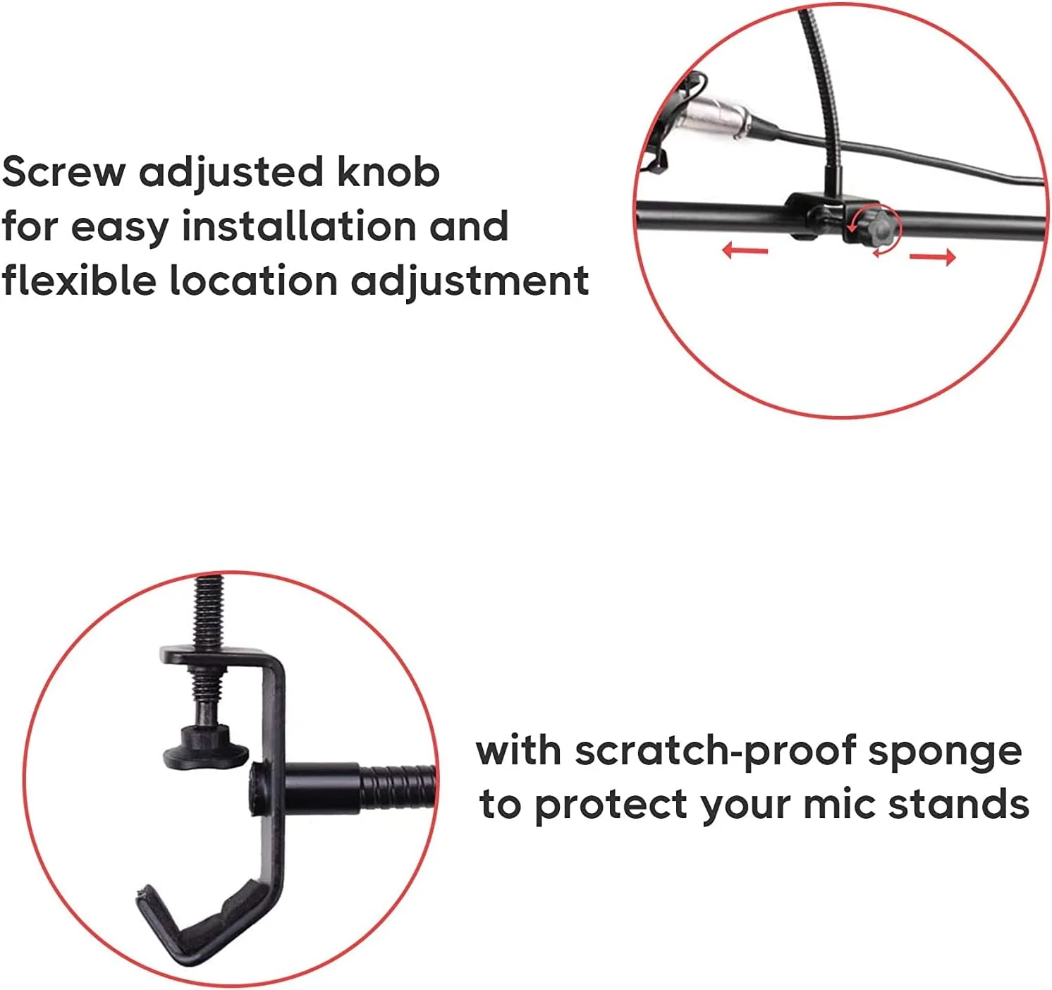 فیلتر پاپ میکروفون DEVICE OF URBAN INFOTECH برای میکروفون خازنی، ماسک محافظ باد دولایه انعطاف پذیر 360 درجه با نصب سریع روی گیره