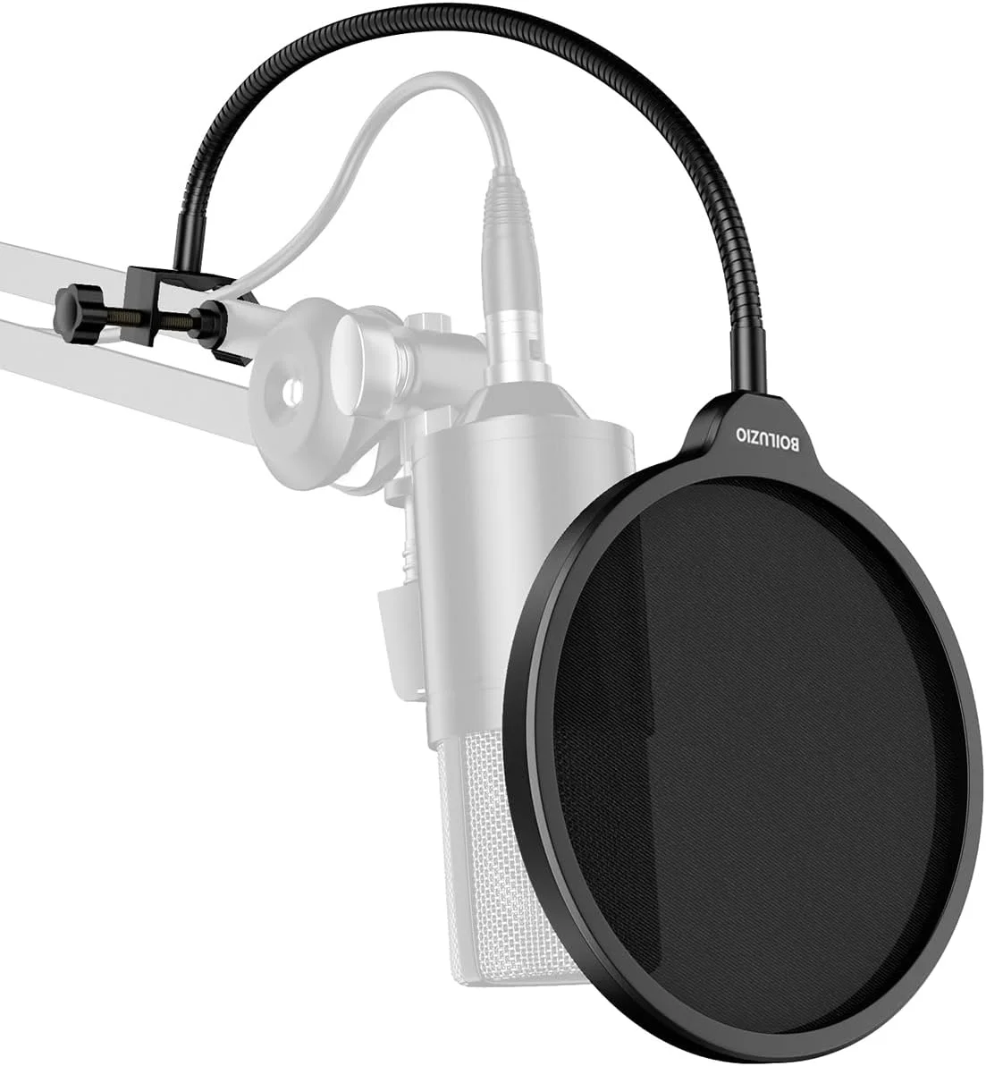 فیلتر پاپ میکروفون ممتاز - محافظ صدای حرفه ای با پایه گردن غازی انعطاف پذیر برای ضبط صدای بهبود یافته، سازگار با میکروفون های مختلف