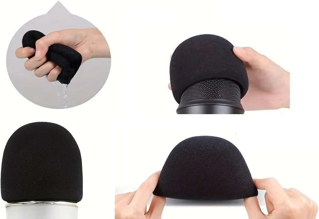 سایکلینگ کالرز 2 عدد محافظ پاپ سازگار با میکروفون بلو یتی، فیلتر میکروفون فوم محافظ باد، قرمز کریسمس