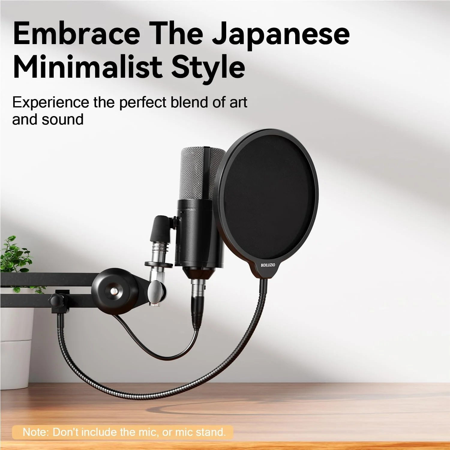 فیلتر پاپ میکروفون ممتاز - محافظ صدای حرفه ای با پایه گردن غازی انعطاف پذیر برای ضبط صدای بهبود یافته، سازگار با میکروفون های مختلف