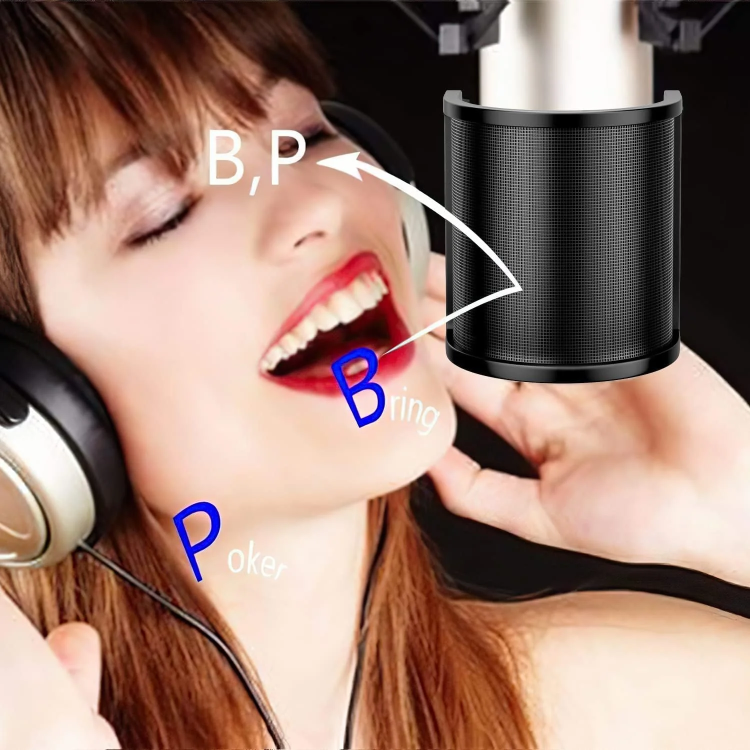 پاپ فیلتر، توری فلزی و فوم و لایه اتامین، محافظ میکروفون دستی، ماسک محافظ میکروفون، لوازم جانبی میکروفون برای ضبط صدا، ویدیوهای یوتیوب، استریمینگ