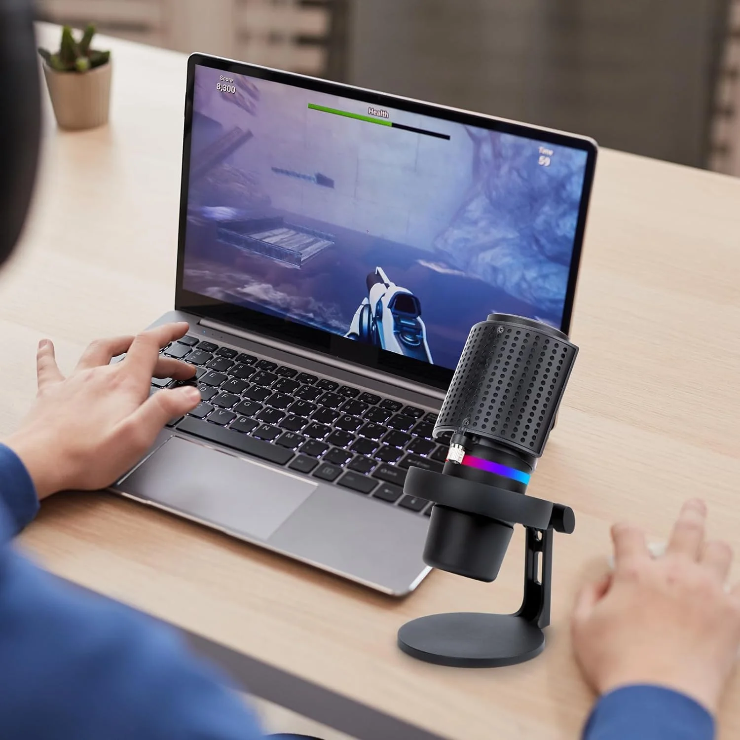 فیلتر پاپ میکروفون Azonee DuoCast، سه لایه ارتقا یافته، برای میکروفون گیمینگ کندانسور DuoCast، سازگار با میکروفون Duo Cast