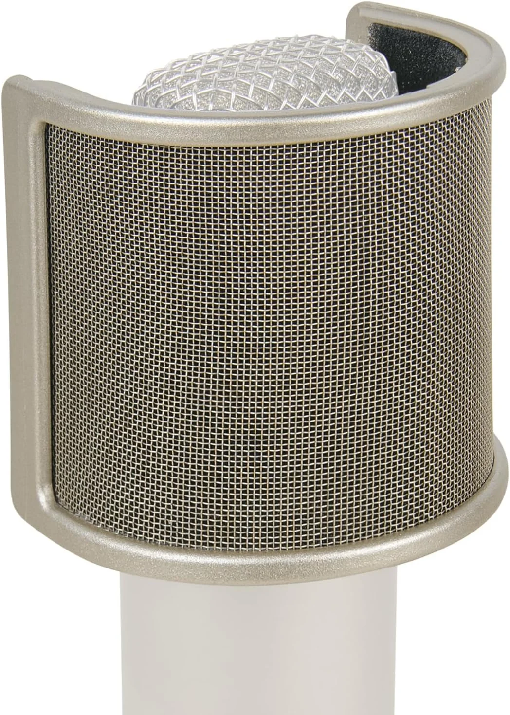 فیلتر پاپ فلزی میکروفون Geekria for Creators، روکش بادگیر با توری فلزی و فیلتر فوم، ماسک ضد پاپ سازگار با Audio-Technica AT2020، FIFINE K669B، Rode NT-USB (سایز S/نیکل)