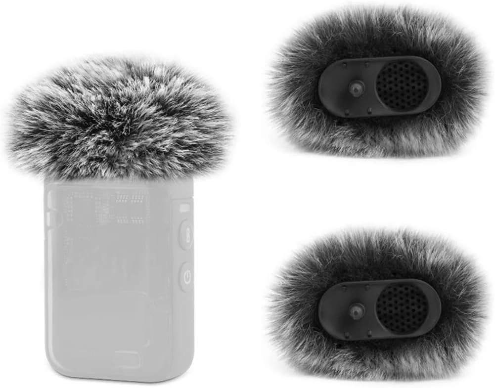 بسته 2 عددی محافظ باد میکروفون برای DJI Mic 2، 2 عدد خز بادگیر پاپ فیلتر سازگار با DJI Mic 2، عایق صدای فیلتر باد حرفه ای در فضای باز