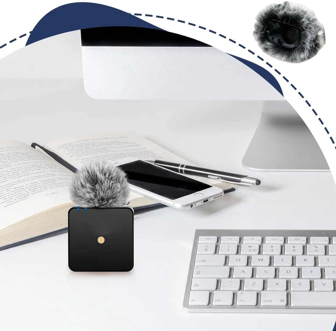 بسته 2 عددی محافظ باد میکروفون برای DJI Mic 2، 2 عدد خز بادگیر پاپ فیلتر سازگار با DJI Mic 2، عایق صدای فیلتر باد حرفه ای در فضای باز