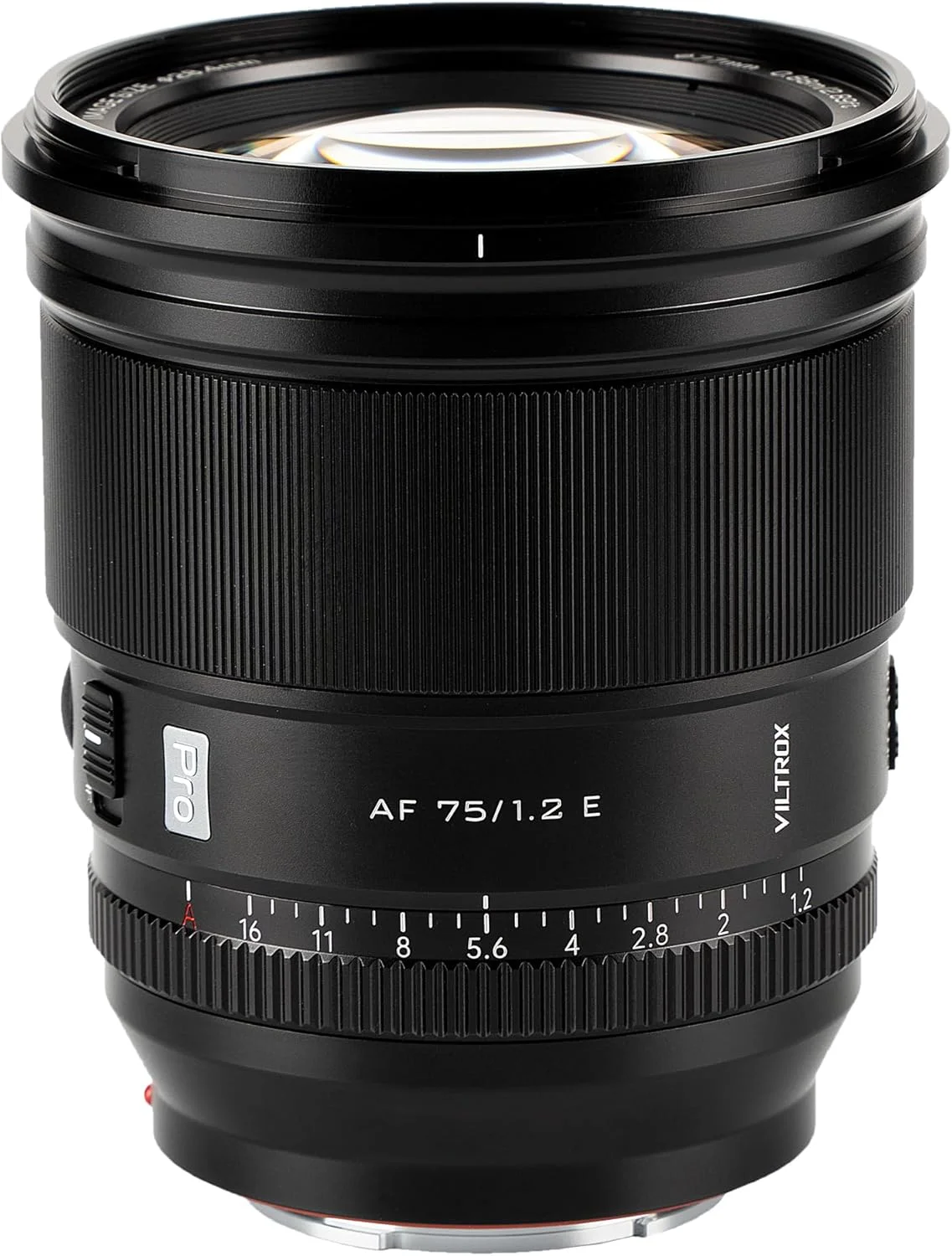 لنز دوربین 75mm F1.2 PRO APS-C با فوکوس خودکار VILTROX برای دوربین های سری Sony A7M/R/S، A7Cc، A9، A1، A6x00، Fs5 با دهانه E سونی، مشکی