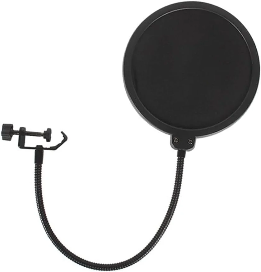 فیلتر پاپ میکروفون و روکش فوم میکروفون، محافظ سپر صوتی دو لایه چرخان 360 درجه برای استریم، جلسات آنلاین، ویدیوهای رسانه های اجتماعی، فیلمبرداری