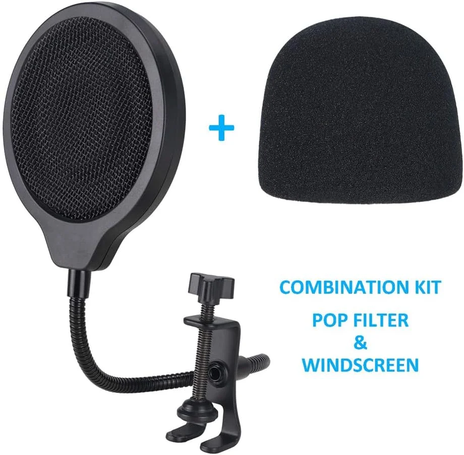 فیلتر پاپ میکروفون سه لایه SYOSI برای Razer Seiren Mini، گیره گردنی انعطاف پذیر 360 درجه، محافظ باد عالی برای صدای واضح