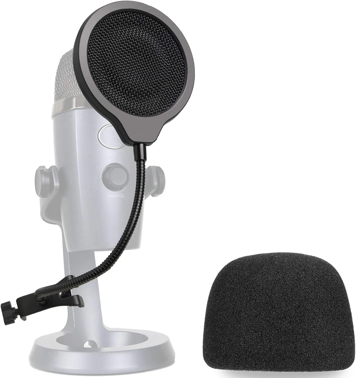 فیلتر پاپ میکروفون YOUSHARES Yeti Nano با فوم بادگیر - محافظ صفحه نمایش بادگیر 3 لایه 4 اینچی و پوشش فوم باد برای میکروفون Blue Yeti Nano برای بهبود کیفیت صدا