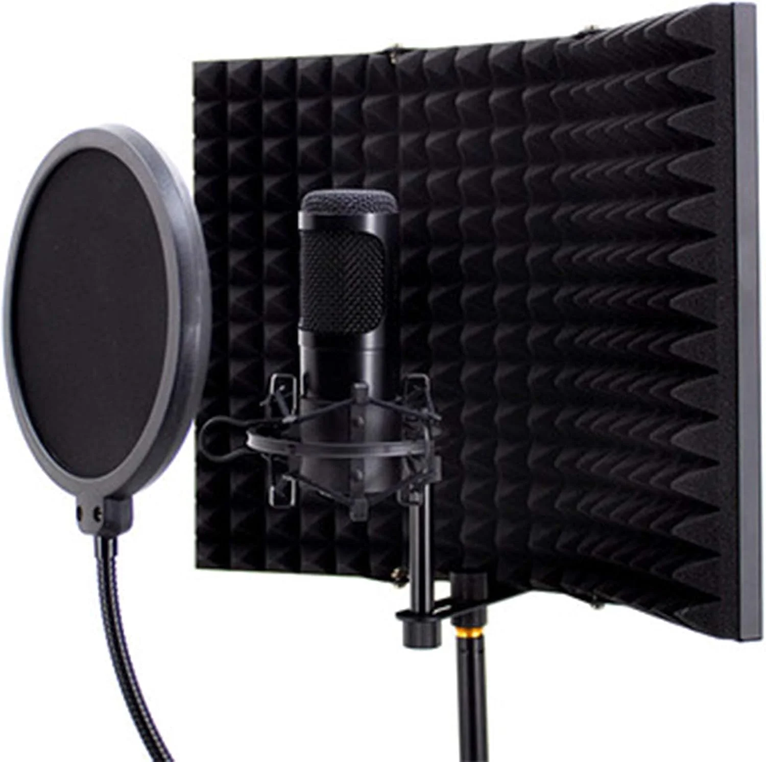 پاپ فیلتر، پاپ فیلتر میکروفون توری فلزی سه لایه، روکش بادگیر میکروفون، محافظ میکروفون دستی برای ضبط صدا