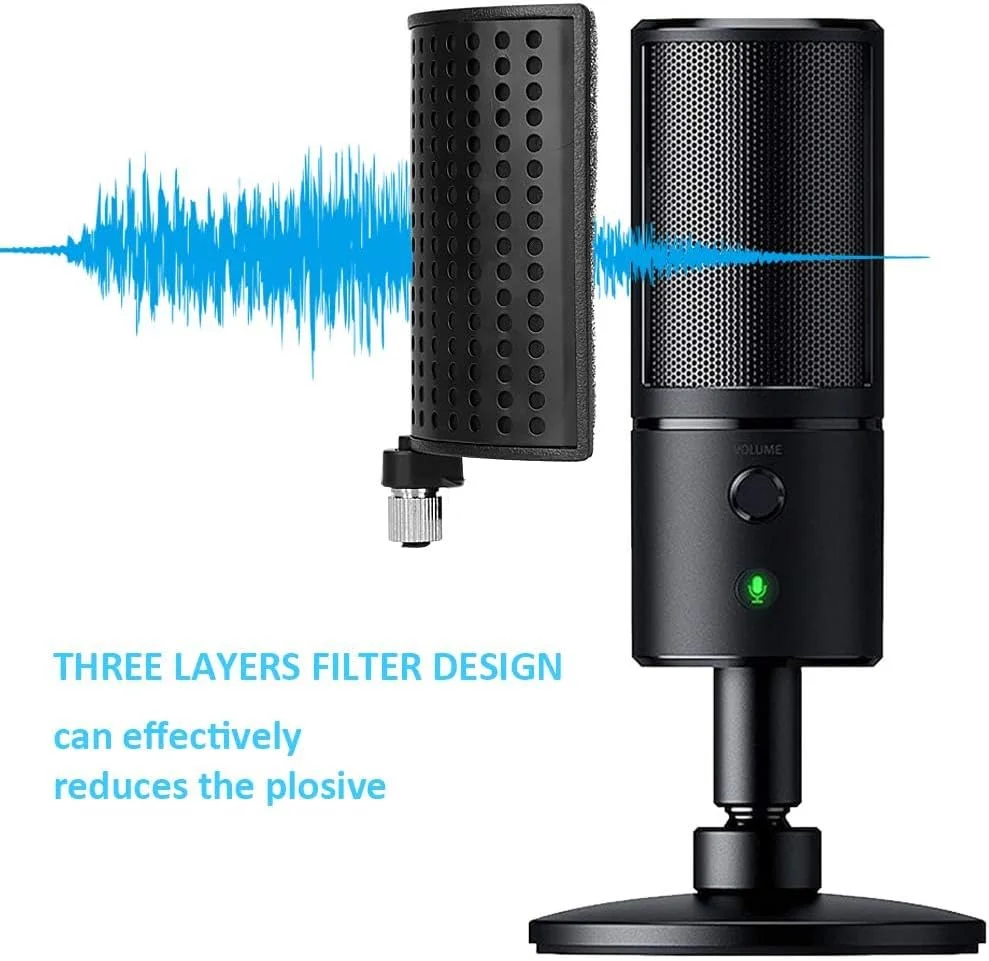 فیلتر پاپ سه لایه SYOSI برای میکروفون Razer Seiren X - ماسک محافظ باد برای بهبود کیفیت صدا