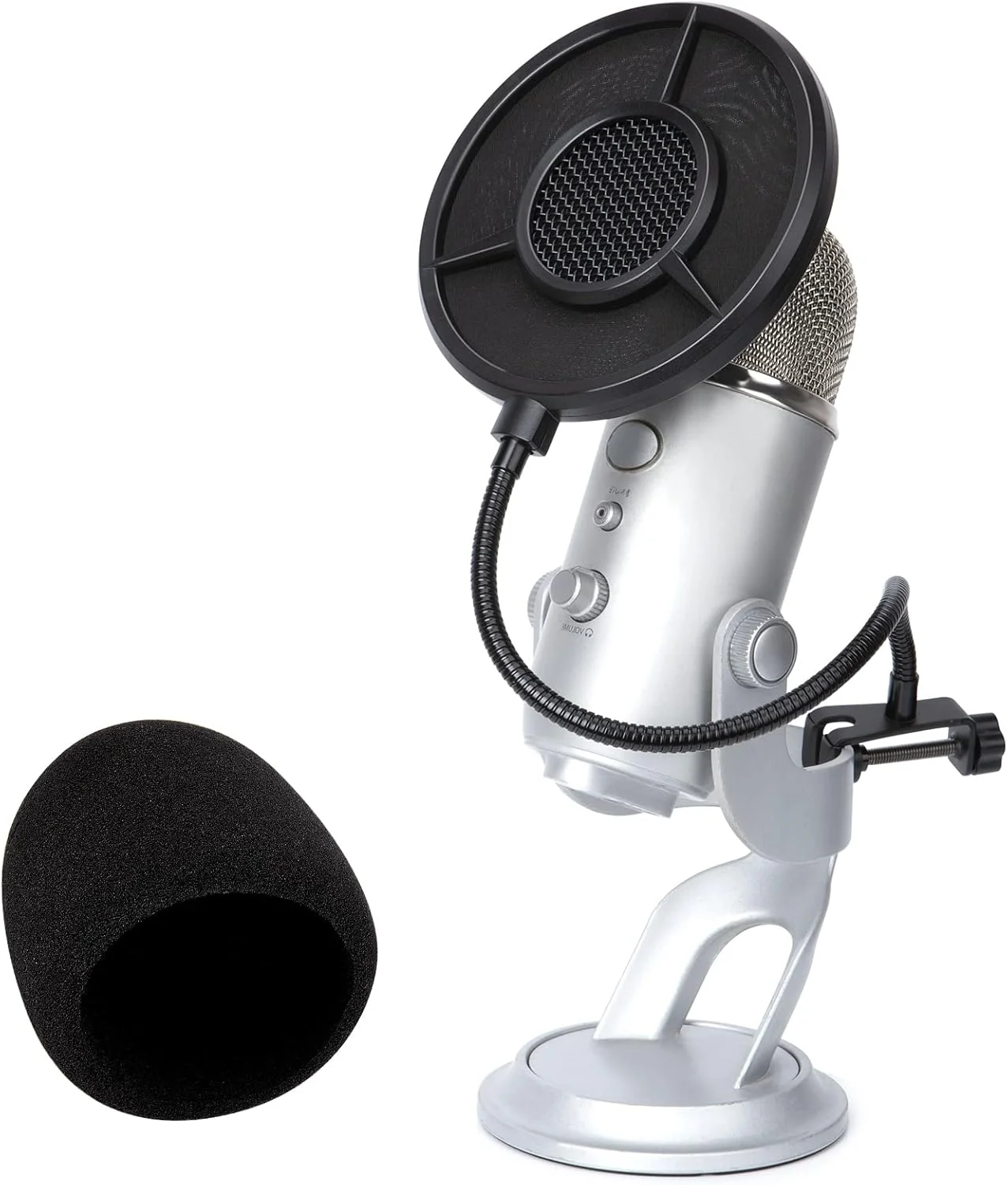 فیلتر پاپ YOUSHARES برای میکروفون Blue Yeti - قطر 5.5 اینچ، 6 لایه فیلتر پاپ برای پوشش میکروفون Yeti، صفحه پاپ سازگار با میکروفون Blue Yeti، فیلتر پاپ فلزی حرفه ای