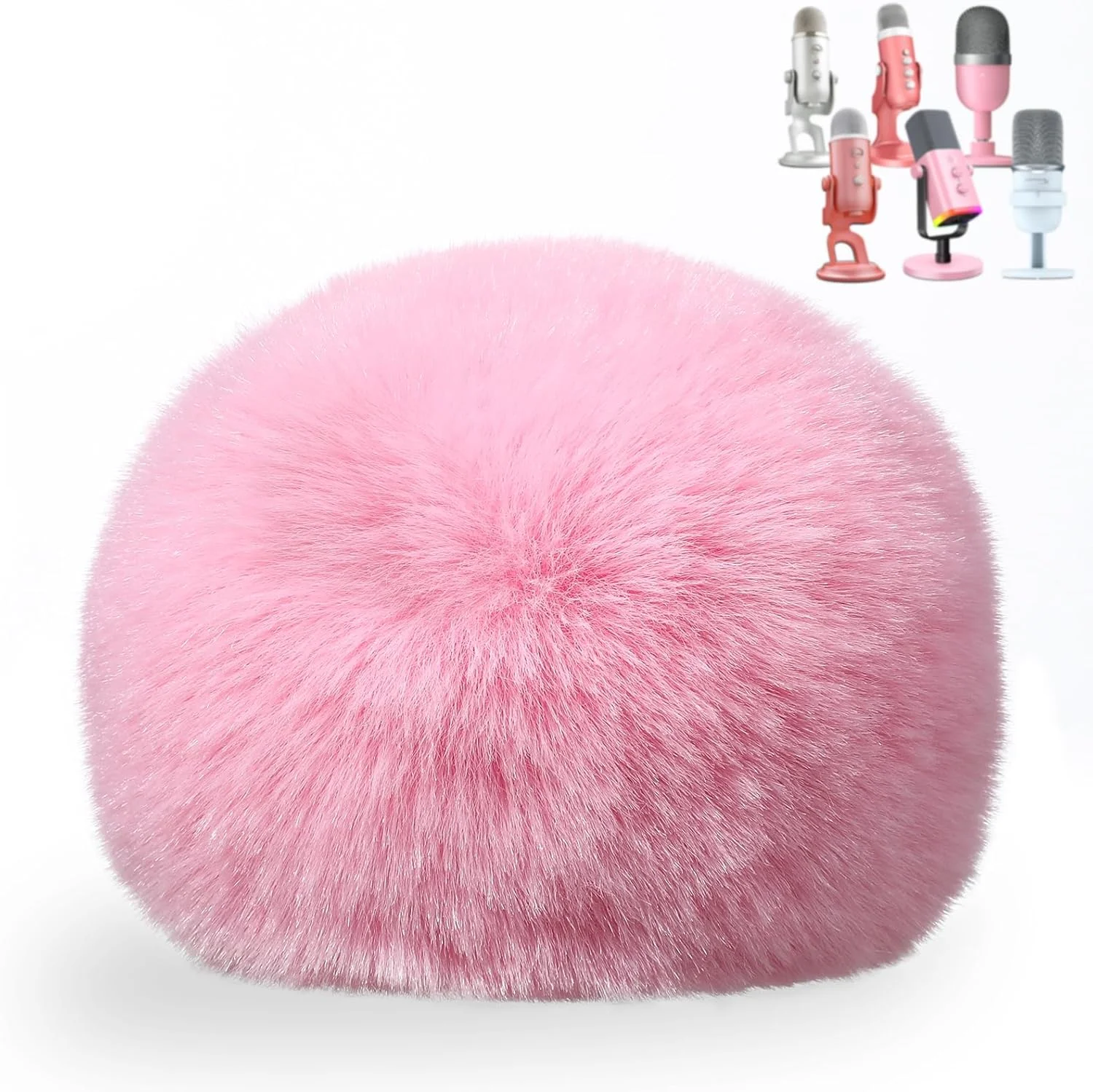 فیلتر پاپ ZealSound برای میکروفون Blue Yeti، روکش فوم میکروفون با بادگیر خزدار برای ZealSound K66/Yeti/Yeti X/Nano/Yeti Pro/AM8/HyperX SoloCast و سایر میکروفون های USB (صورتی)