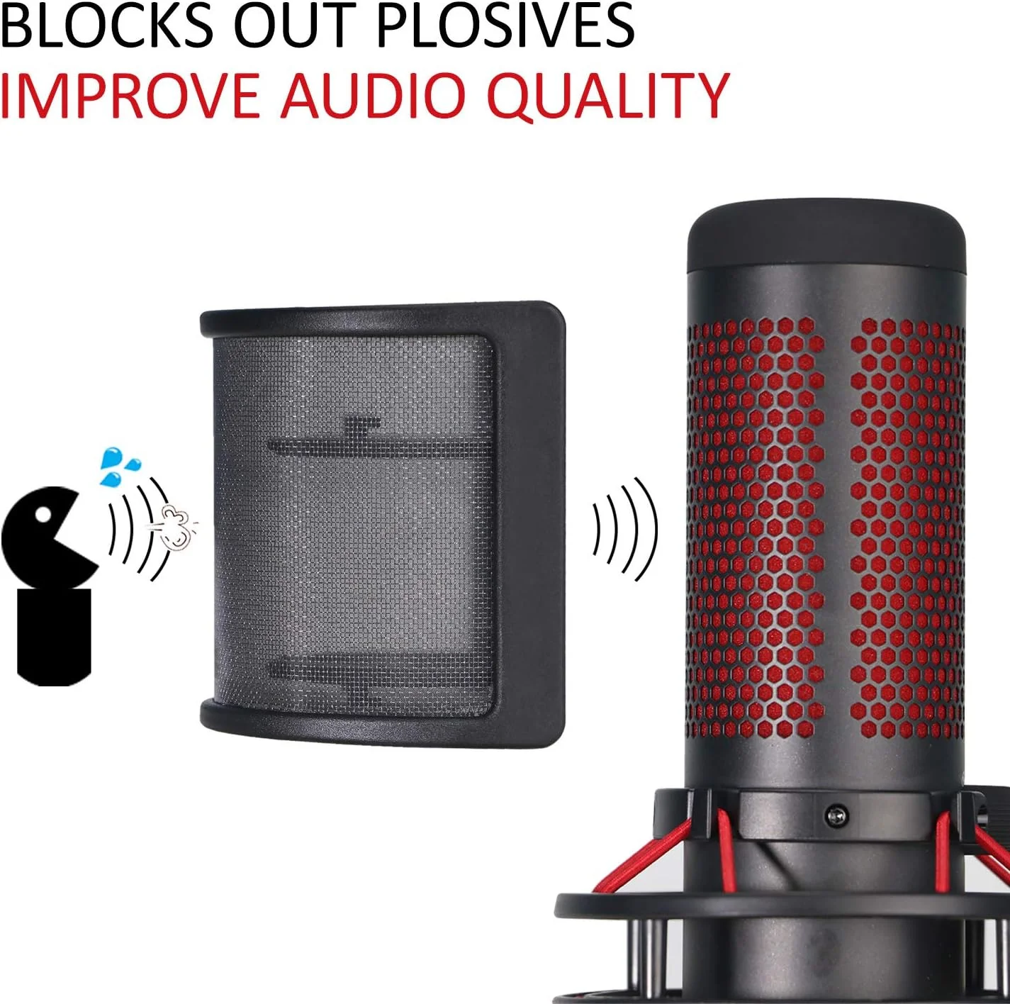 فیلتر پاپ میکروفون YOUSHARES QuadCast - محافظ ماسک بادگیر میکروفون سازگار با میکروفون گیمینگ USB HyperX QuadCast S فیلتر پاپ میکروفون YOUSHARES QuadCast - محافظ ماسک بادگیر میکروفون سازگار با میکروفون گیمینگ USB HyperX QuadCast S