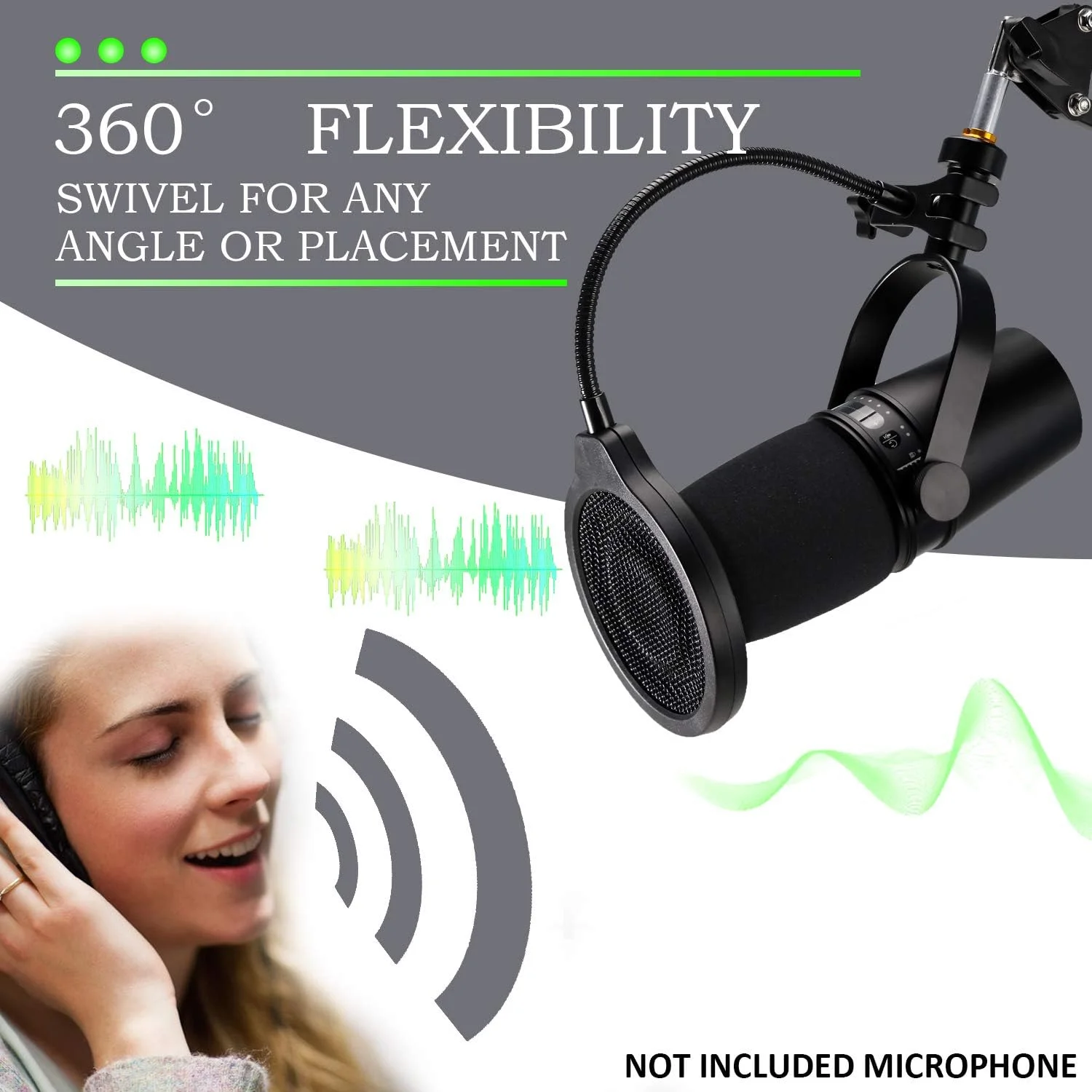 پاپ فیلتر یوشیرز - محافظ باد فلزی 4 اینچی 3 لایه با گردن غازی انعطاف پذیر 360 درجه، سپر ماسک میکروفون گیره ای سازگار با میکروفون Shure MV7 پاپ فیلتر یوشیرز - محافظ باد فلزی 4 اینچی 3 لایه با گردن غازی انعطاف پذیر 360 درجه، سپر ماسک میکروفون گیره ای سازگار با میکروفون Shure MV7