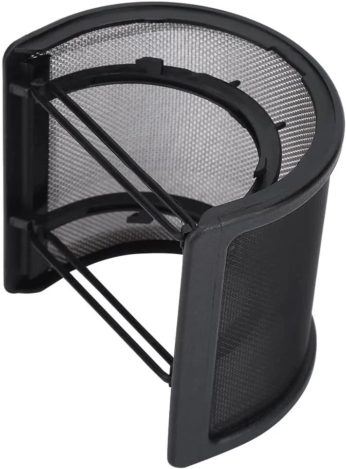فیلتر پاپ میکروفون، فیلتر پاپ میکروفون ماسک محافظ باد U شکل توری فلزی محافظ باد میکروفون برای استودیو