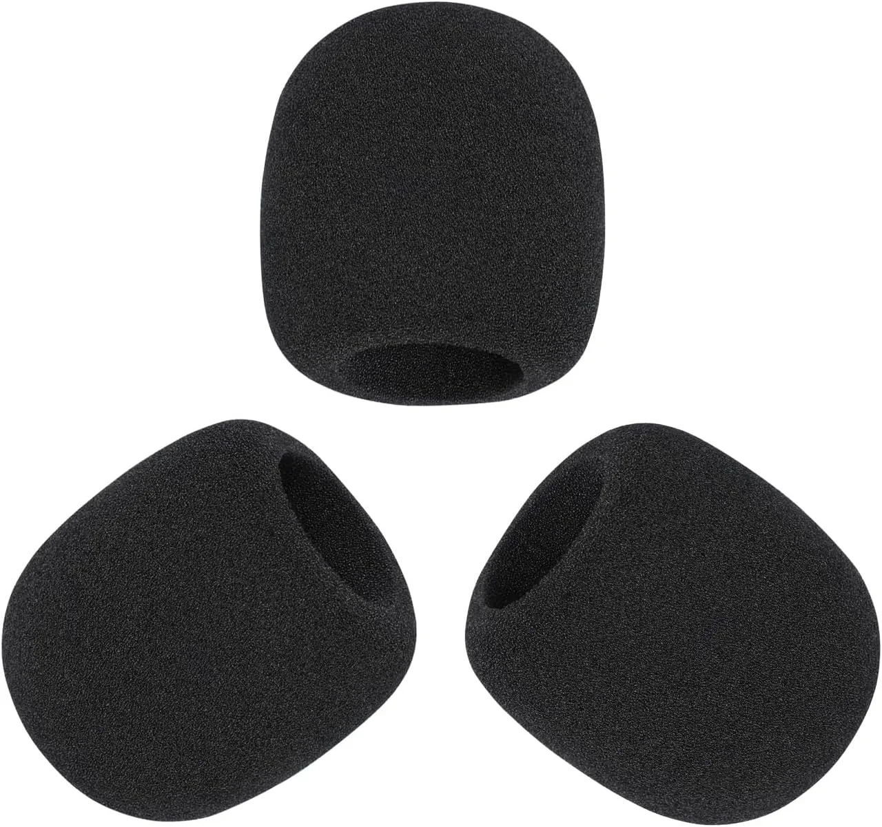 فیلتر پاپ/بادگیر برای میکروفون های Shure SM58 SM58S SM58LC SM58-CN SM58-X2U SM48 Beta-58A، روکش فوم میکروفون برای فیلتر کردن صداهای ناگهانی، صدای خش خش و سایر صداهای محیط (بسته 3 عددی، مشکی)