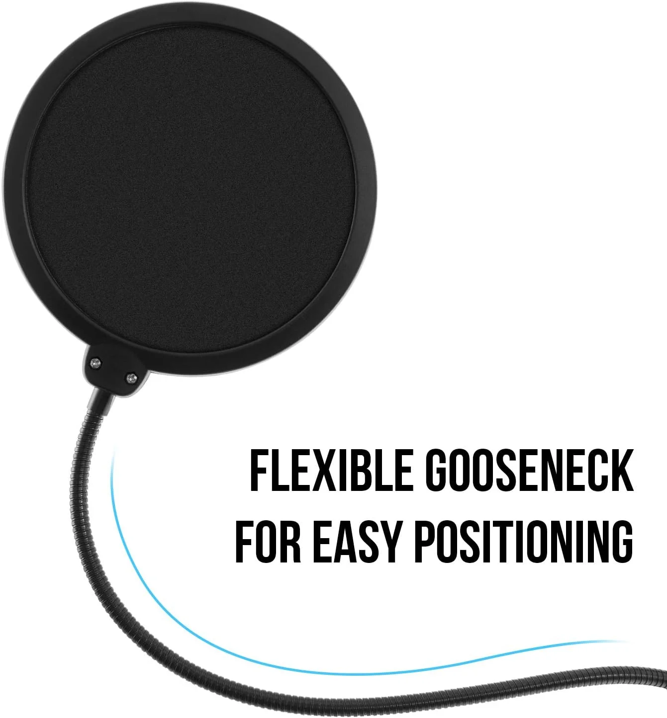 فیلتر پاپ تایگر - محافظ میکروفون استودیویی بزرگ - با گردن غازی انعطاف پذیر 360 درجه