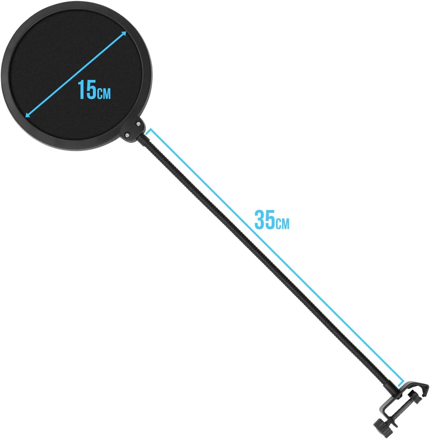 فیلتر پاپ تایگر - محافظ میکروفون استودیویی بزرگ - با گردن غازی انعطاف پذیر 360 درجه