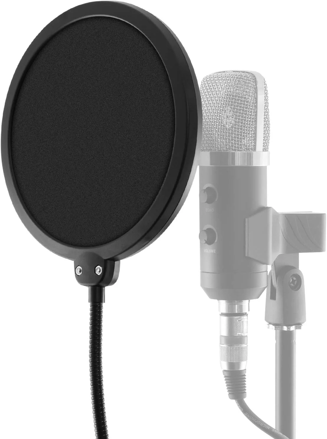 فیلتر پاپ تایگر - محافظ میکروفون استودیویی بزرگ - با گردن غازی انعطاف پذیر 360 درجه