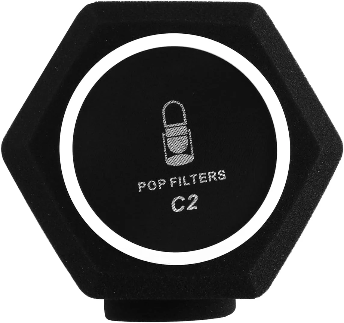 فیلتر پاپ شیلد بادگیر میکروفون، فوم جاذب صدا با تراکم بالا برای ضبط با کیفیت استودیویی و کاهش نویز، مناسب برای ضبط وکال